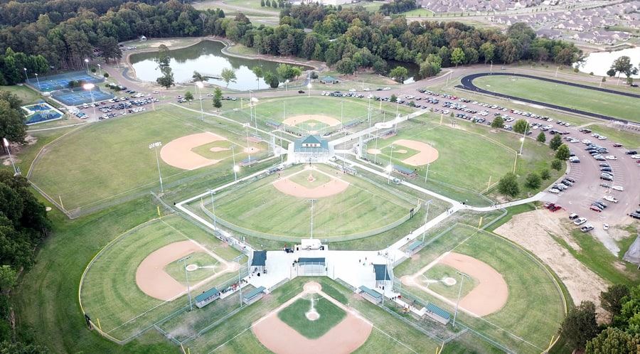 Aerial View of a Softball Complex